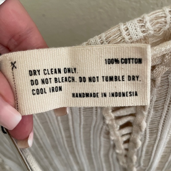 NWT ISA BOULDER  handmade split and tear flared cotton pants cream ivory size L - Picture 12 of 14